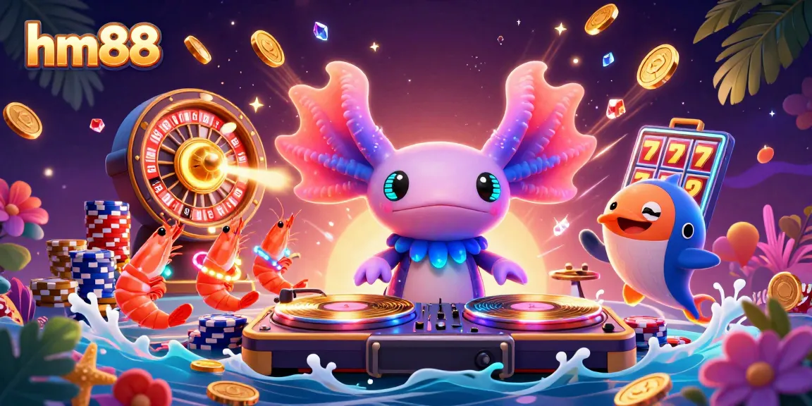 Experience vibrant gameplay action at hm88 with a neon-themed underwater casino featuring an exciting DJ scene.